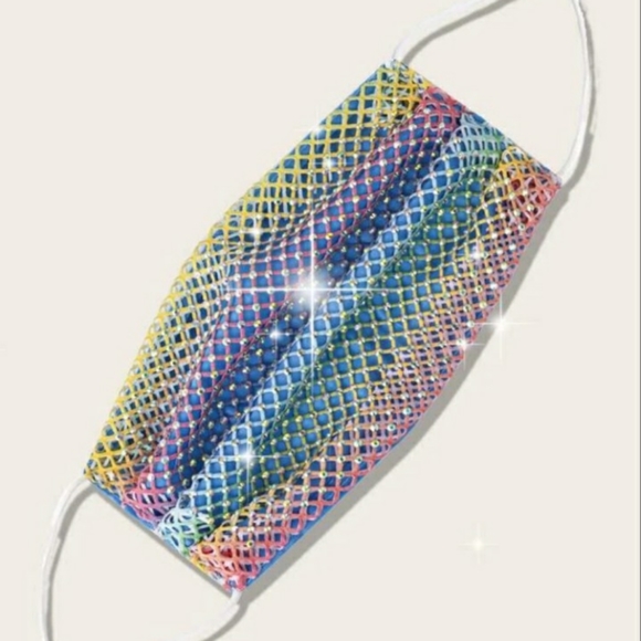 🥶Multi color sequin rhinestone facemask🥶 - Picture 4 of 4